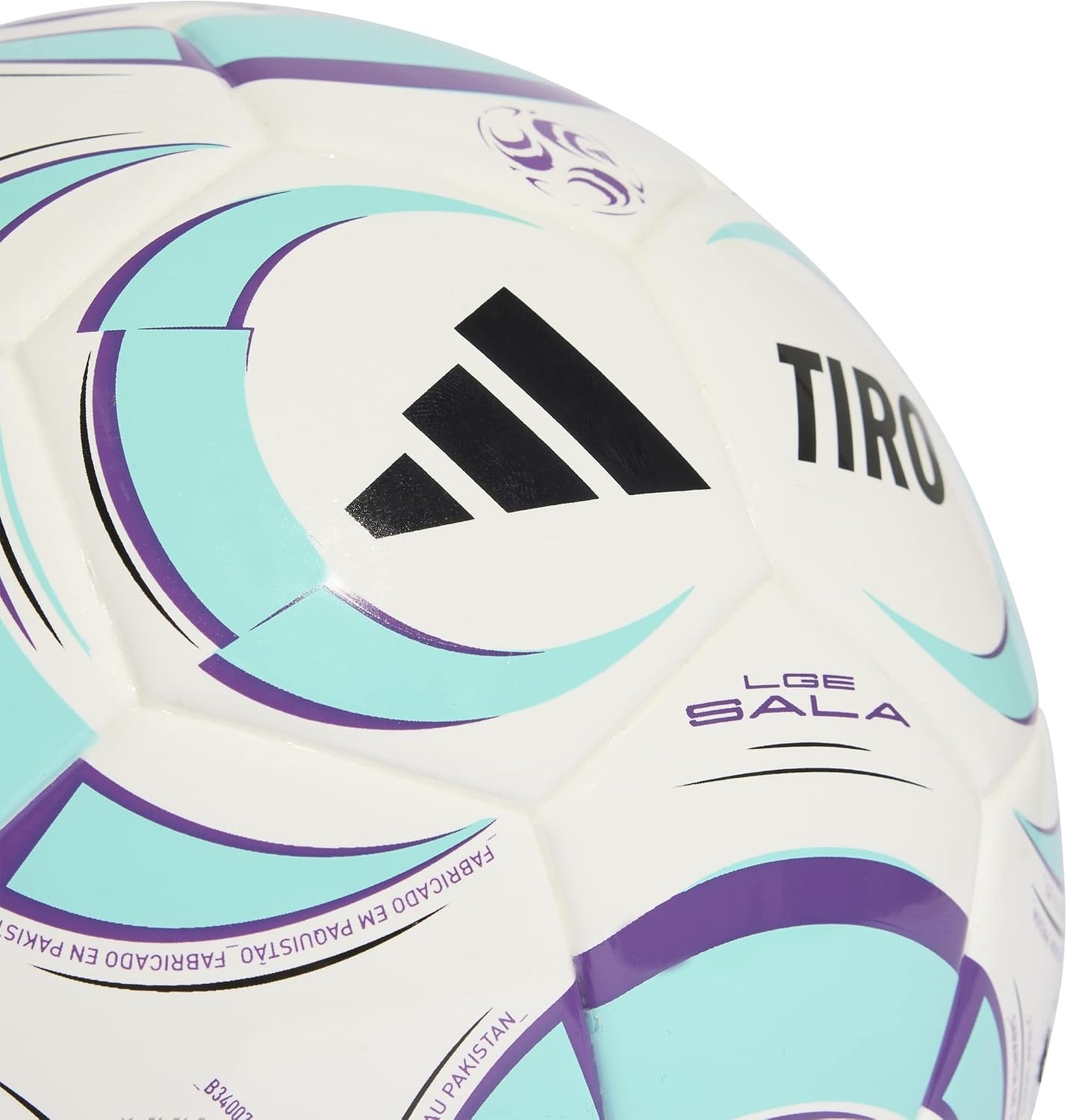 image:imageadidas Tiro Soccer BallWhiteBlackFlash AquaActive PurpleLeague Sala