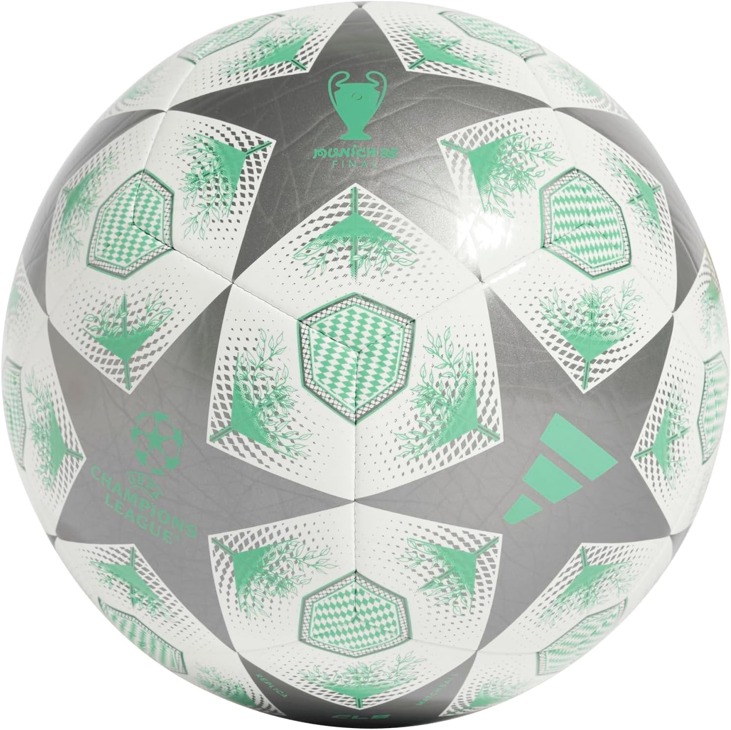 image:imageadidas UnisexAdult UEFA Champions League Soccer BallIron MetallicWhiteGreen