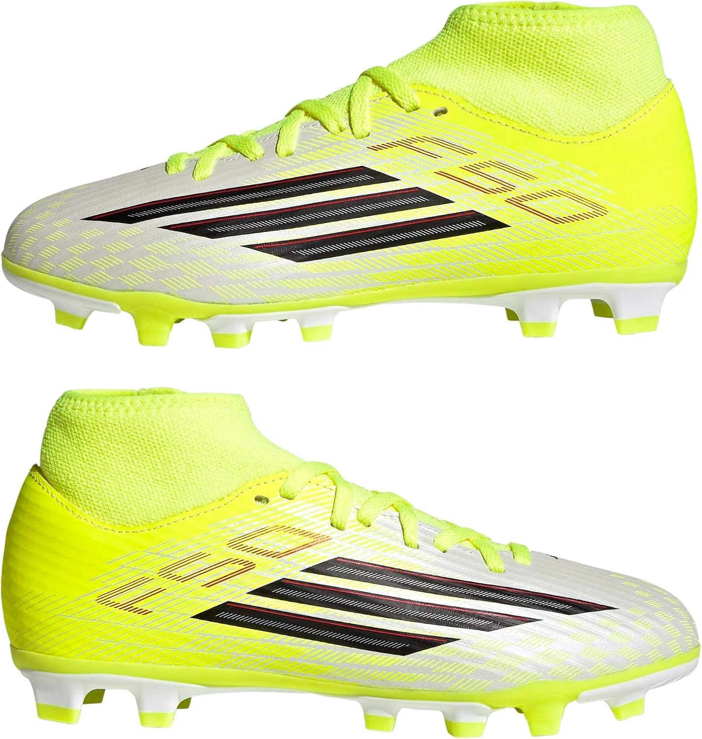 image:imageadidas UnisexChild F50 Club Mid Firm Multi Ground Football B SneakerTeam Solar YellowBlackLucid Red