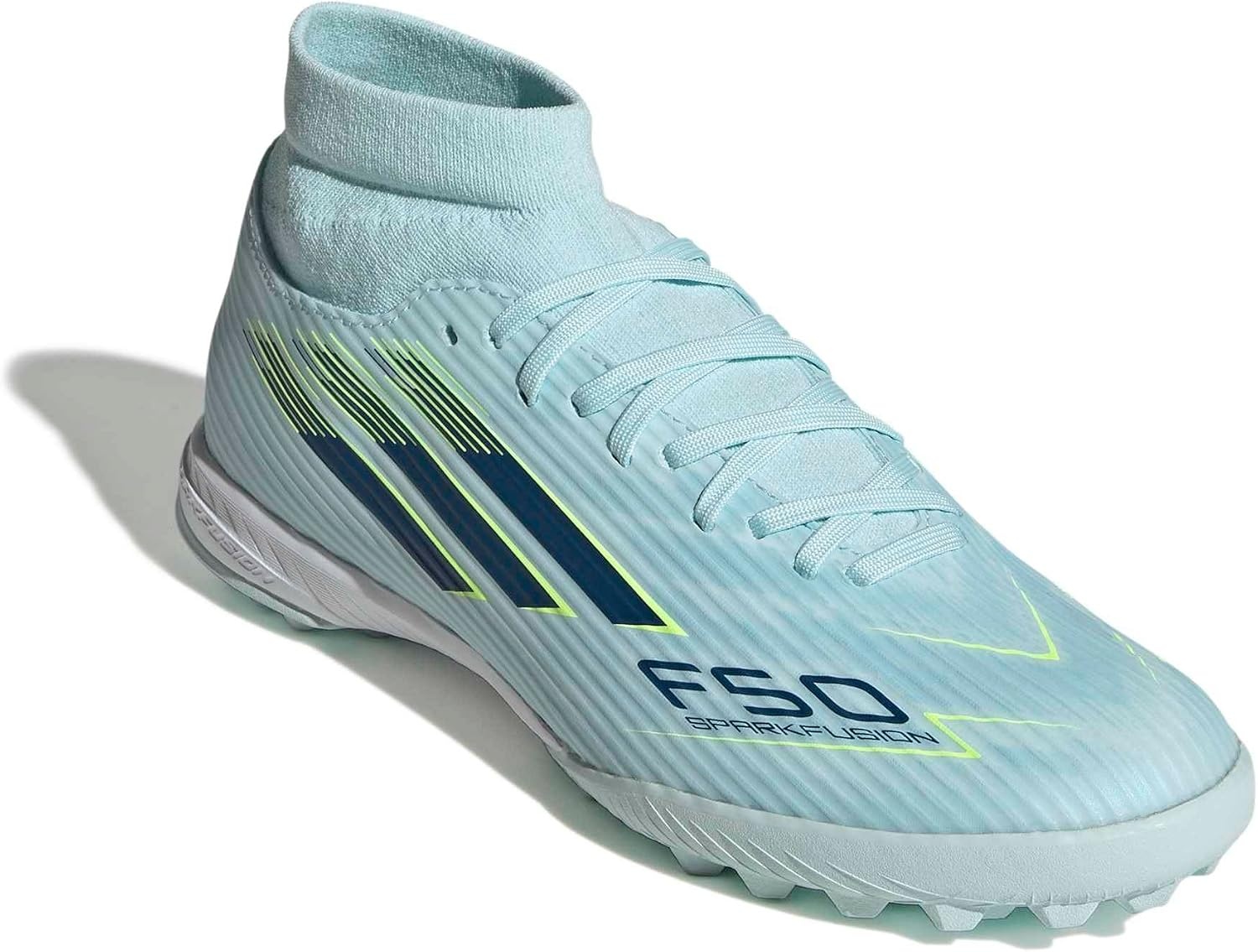 image:imageadidas Womens F50 Sparkfusion League Firm GroundArtificial Ground Soccer Cleats PurpleAlmost BlueDusky PetrolYellow