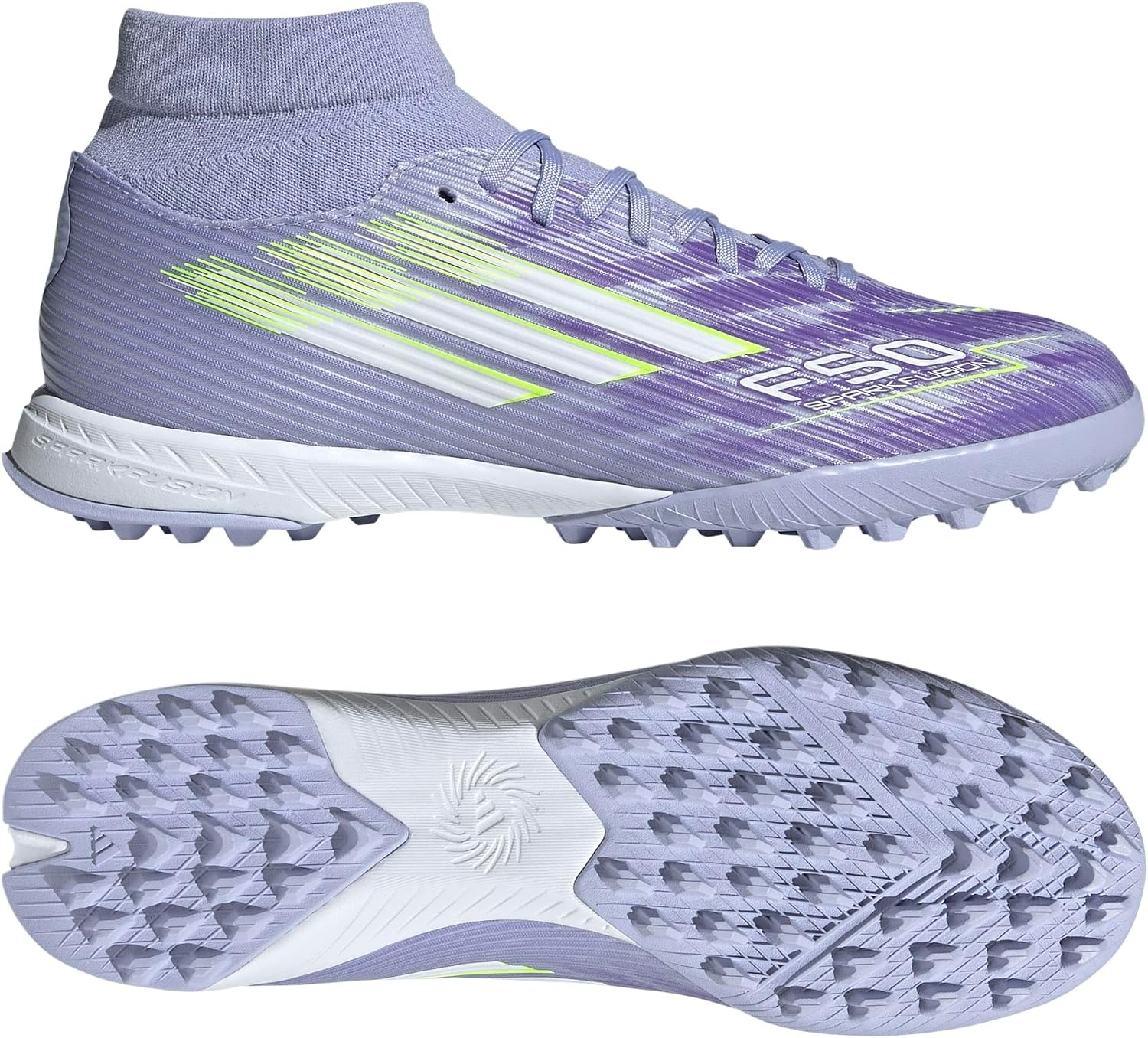 image:imageadidas Womens F50 Sparkfusion League Firm GroundArtificial Ground Soccer Cleats PurpleViolet ToneLucid LemonPurple Rush