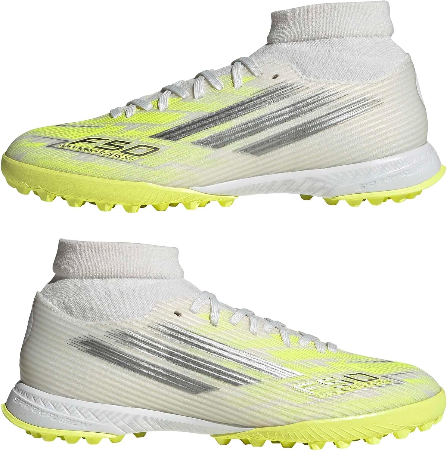 image:imageadidas Womens F50 Sparkfusion League Firm GroundArtificial Ground Soccer Cleats PurpleWhiteIron MetallicYellow
