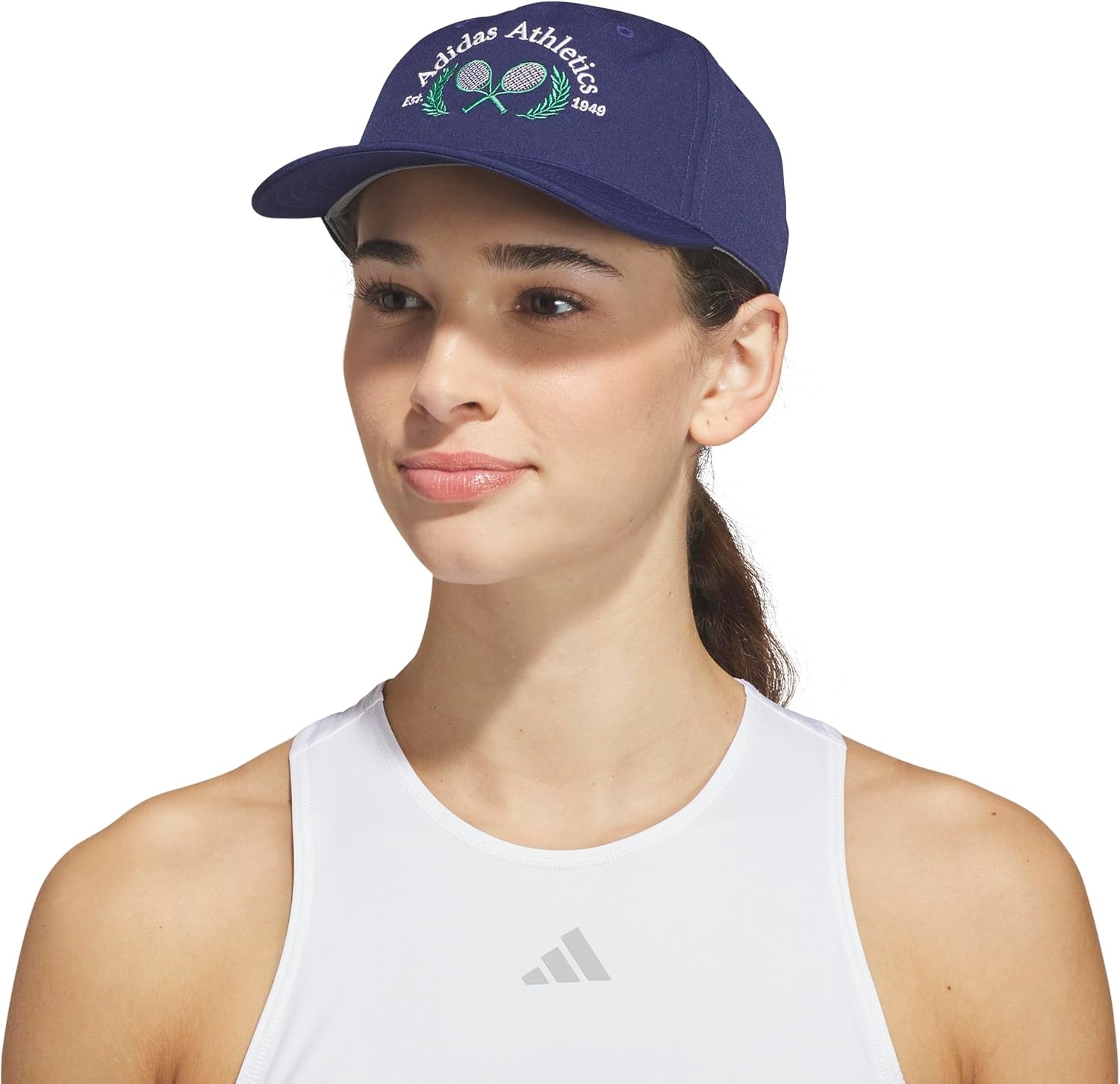 image:imageadidas Womens Sport Essentials Baseball Cap Athletic Relaxed Strapback HatDark BlueCourt GreenWhite
