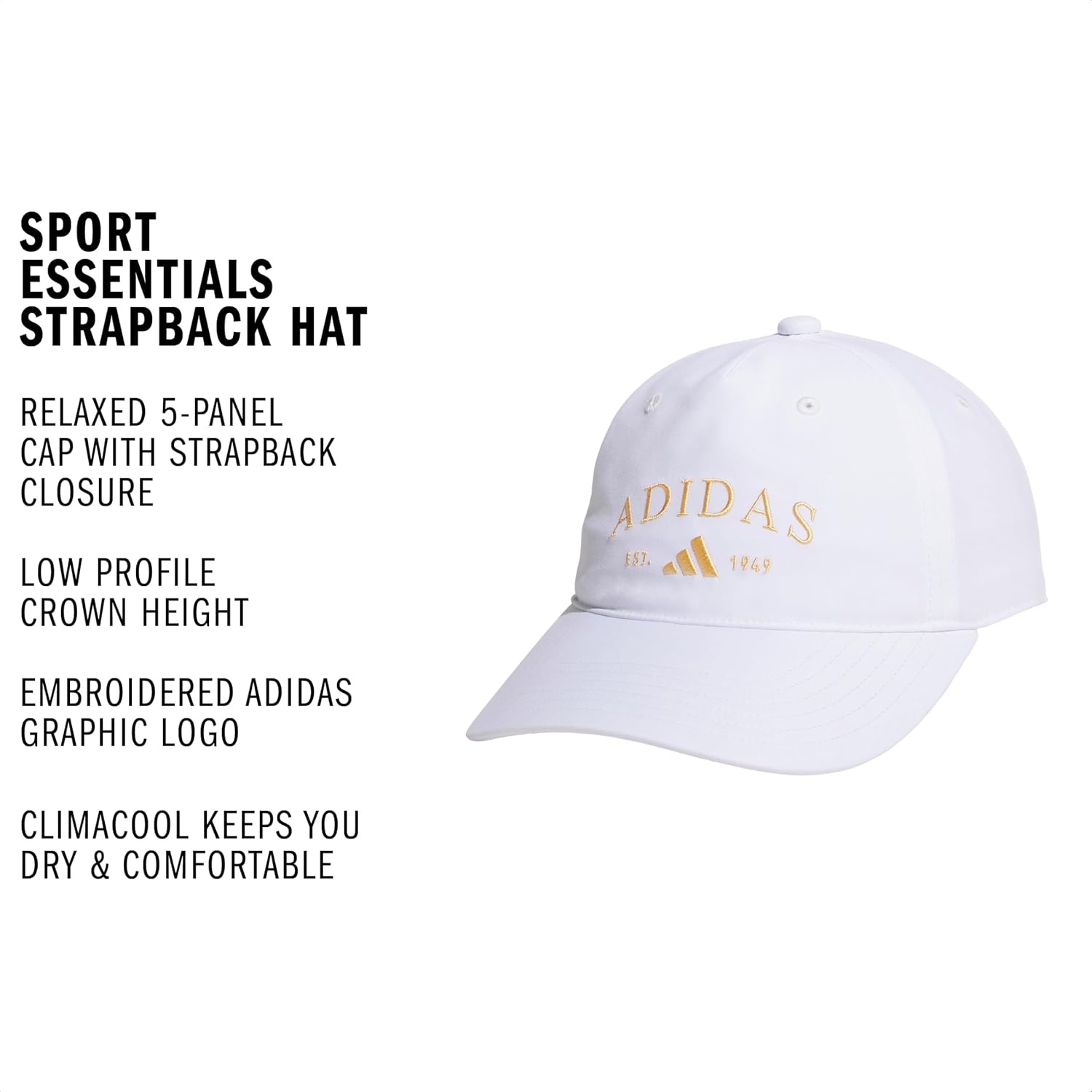 image:imageadidas Womens Sport Essentials Baseball Cap Athletic Relaxed Strapback HatOff WhiteSemi Ice Tangerine Orange