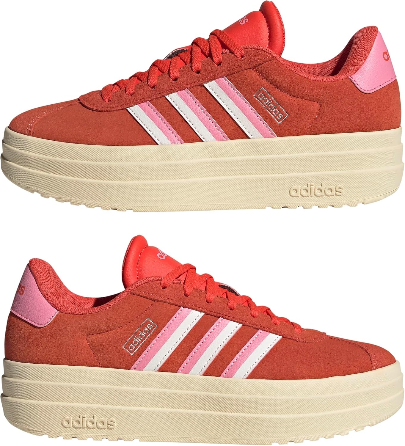 image:imageadidas Womens Vl Court Bold SneakerBright RedBliss PinkCloud White