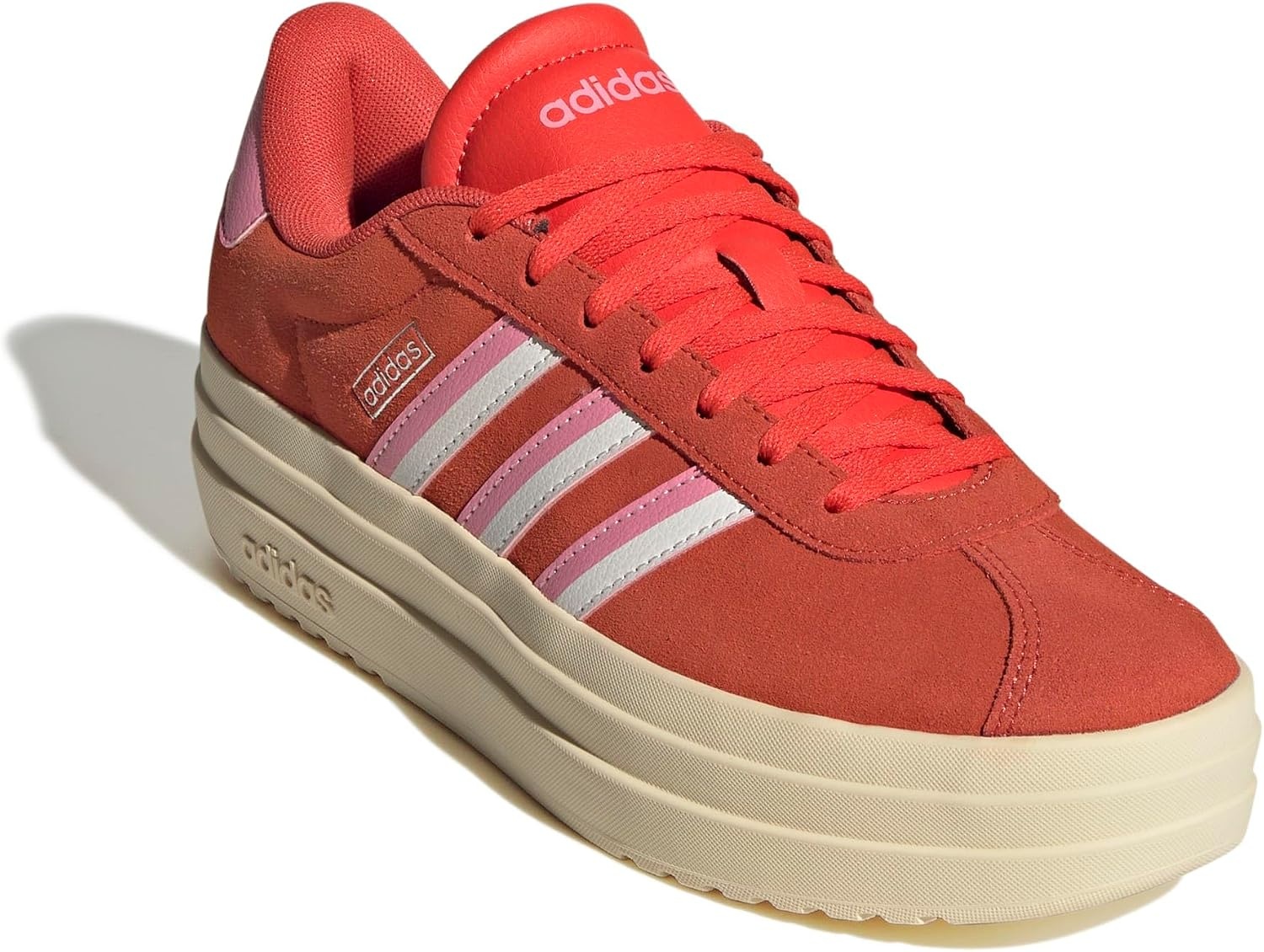 image:imageadidas Womens Vl Court Bold SneakerBright RedBliss PinkCloud White