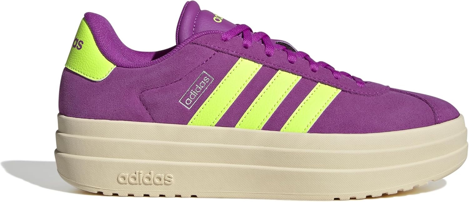 image:imageadidas Womens Vl Court Bold SneakerFlash PinkLucid LemonSilver Metallic