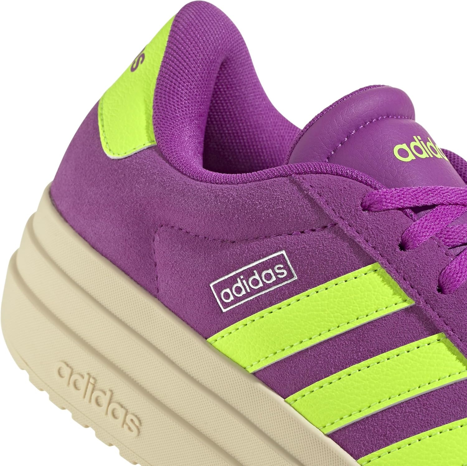 image:imageadidas Womens Vl Court Bold SneakerFlash PinkLucid LemonSilver Metallic