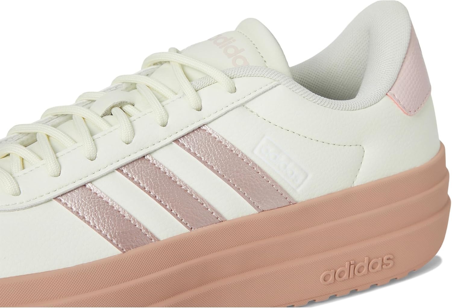 image:imageadidas Womens Vl Court Bold SneakerIvorySandy Pink MetallicSandy Pink