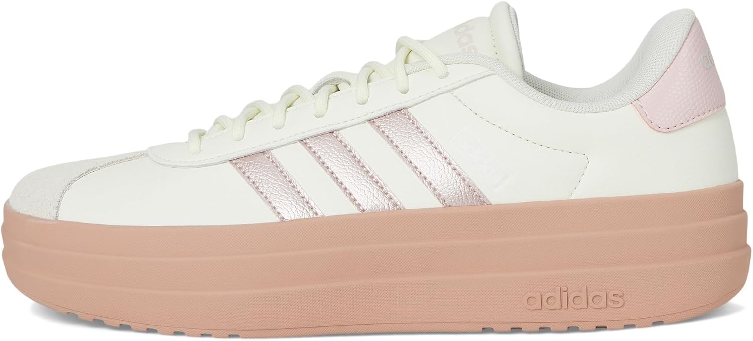 image:imageadidas Womens Vl Court Bold SneakerIvorySandy Pink MetallicSandy Pink