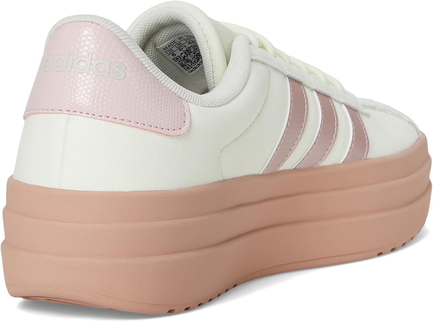 image:imageadidas Womens Vl Court Bold SneakerIvorySandy Pink MetallicSandy Pink