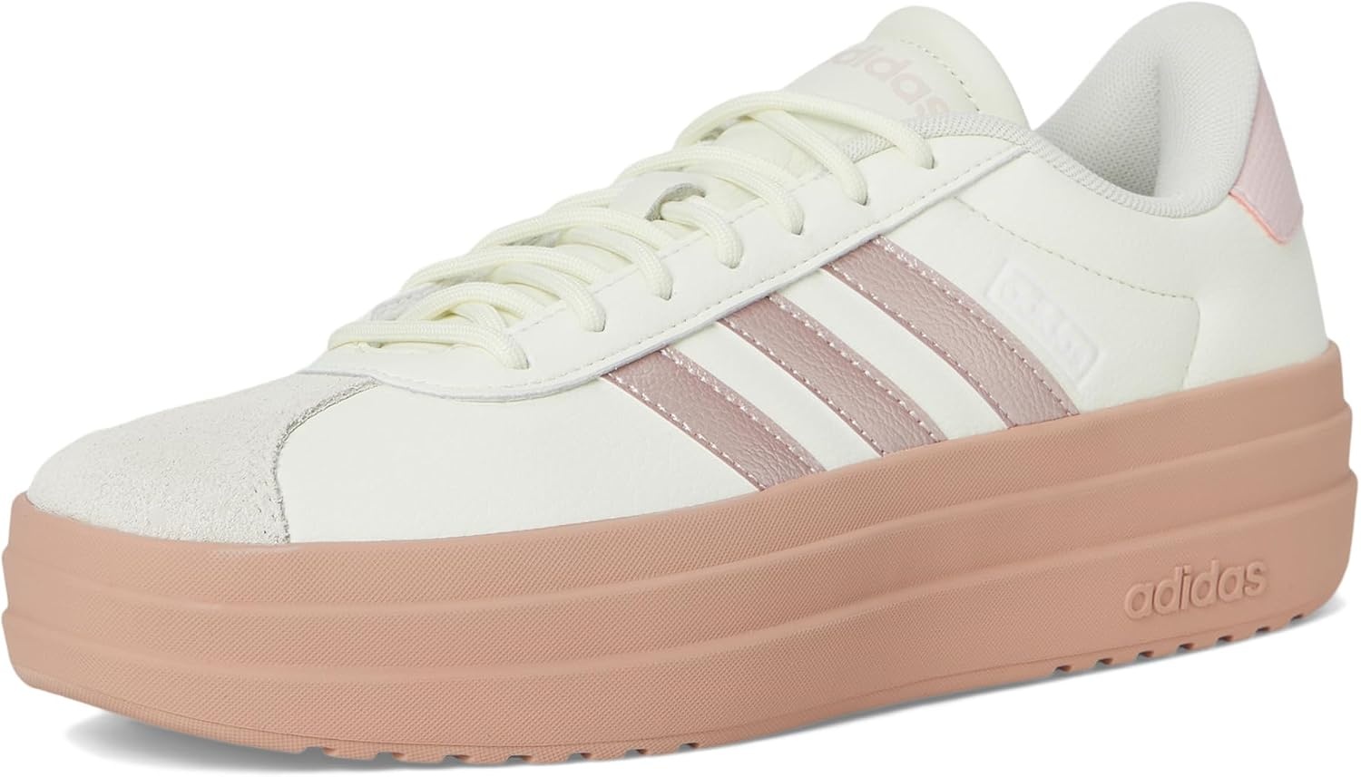 image:imageadidas Womens Vl Court Bold SneakerIvorySandy Pink MetallicSandy Pink