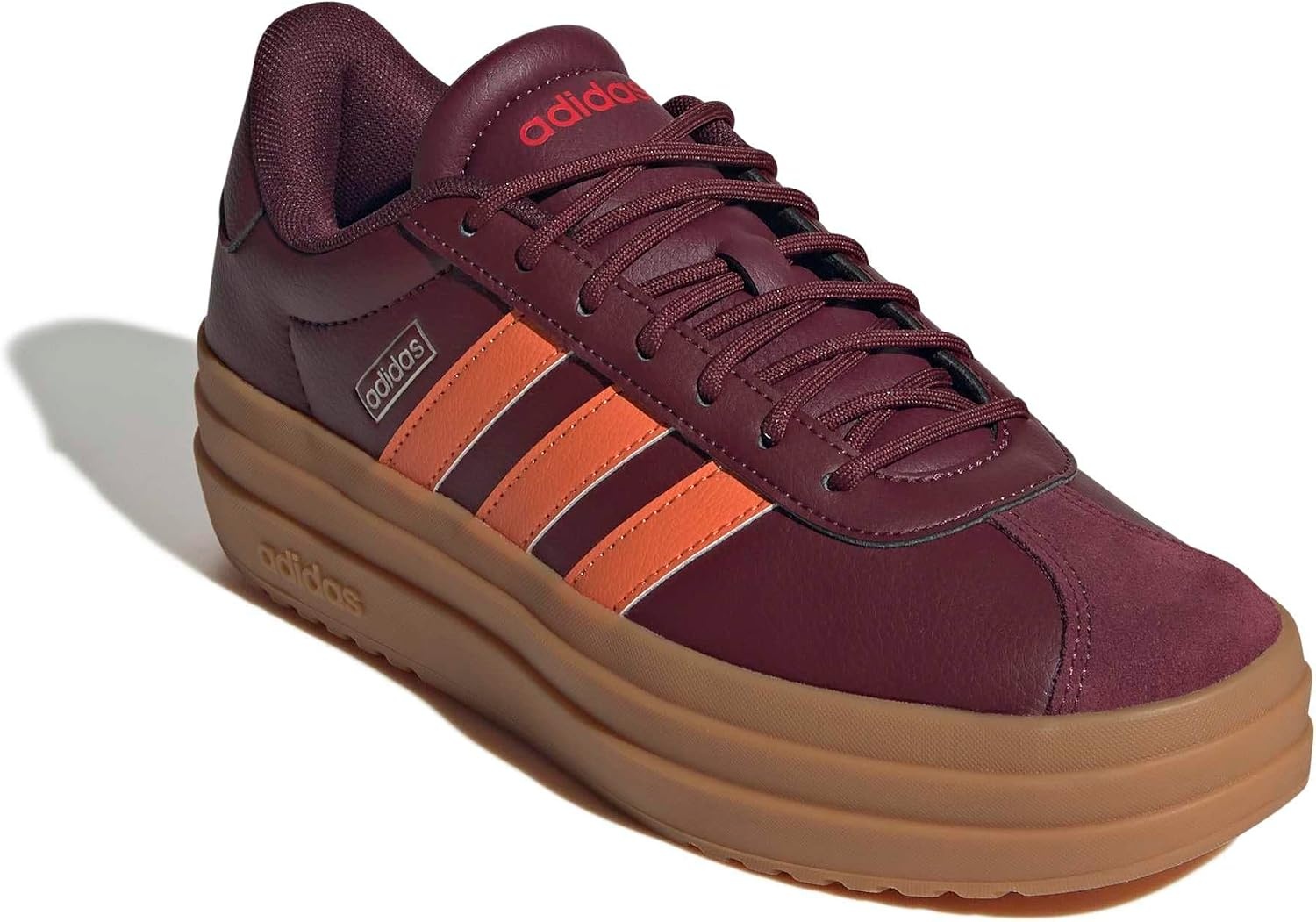 image:imageadidas Womens Vl Court Bold SneakerMaroonDusky OrangePure Ruby