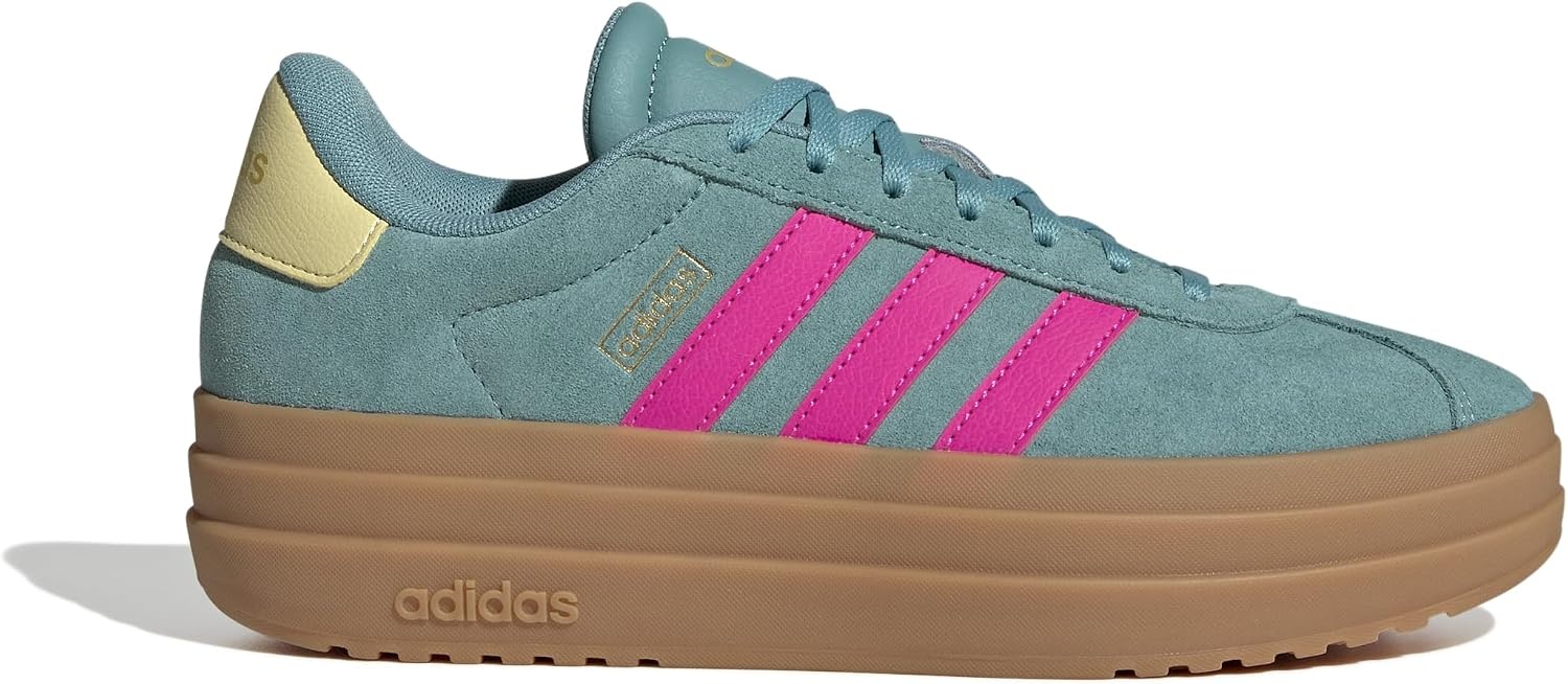 image:imageadidas Womens Vl Court Bold SneakerPowder TealShock PinkPowder Yellow