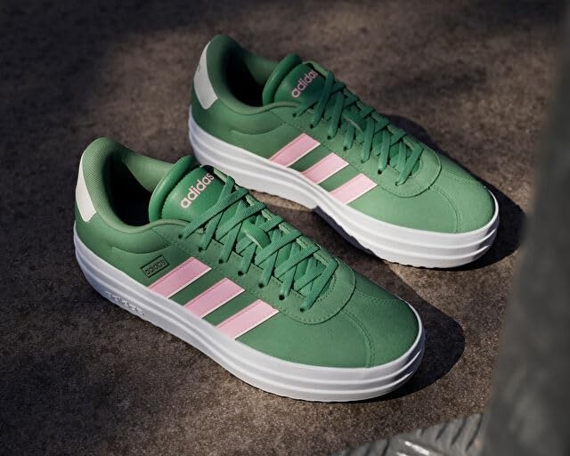 image:imageadidas Womens Vl Court Bold SneakerPreloved Green Pink Spark Ivory