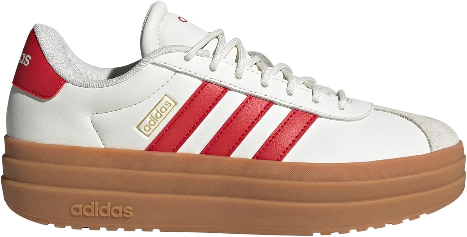 image:imageadidas Womens Vl Court Bold SneakerWhiteBetter ScarletGold Metallic