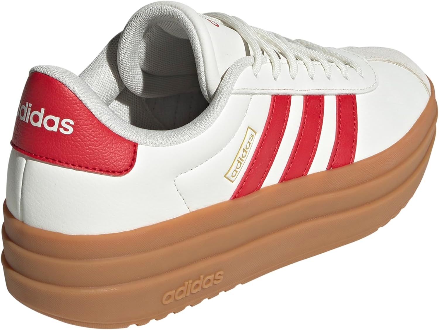image:imageadidas Womens Vl Court Bold SneakerWhiteBetter ScarletGold Metallic