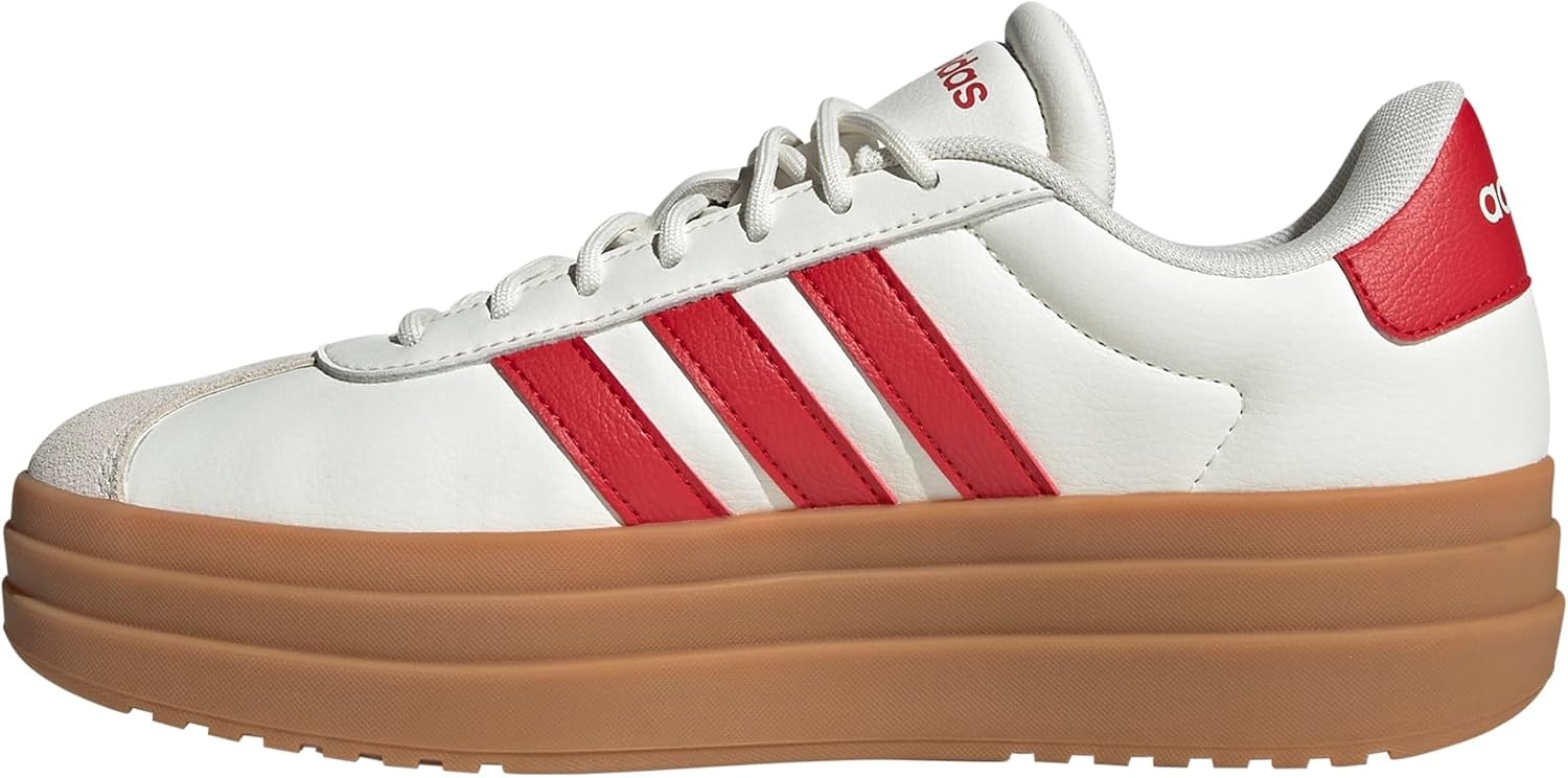 image:imageadidas Womens Vl Court Bold SneakerWhiteBetter ScarletGold Metallic