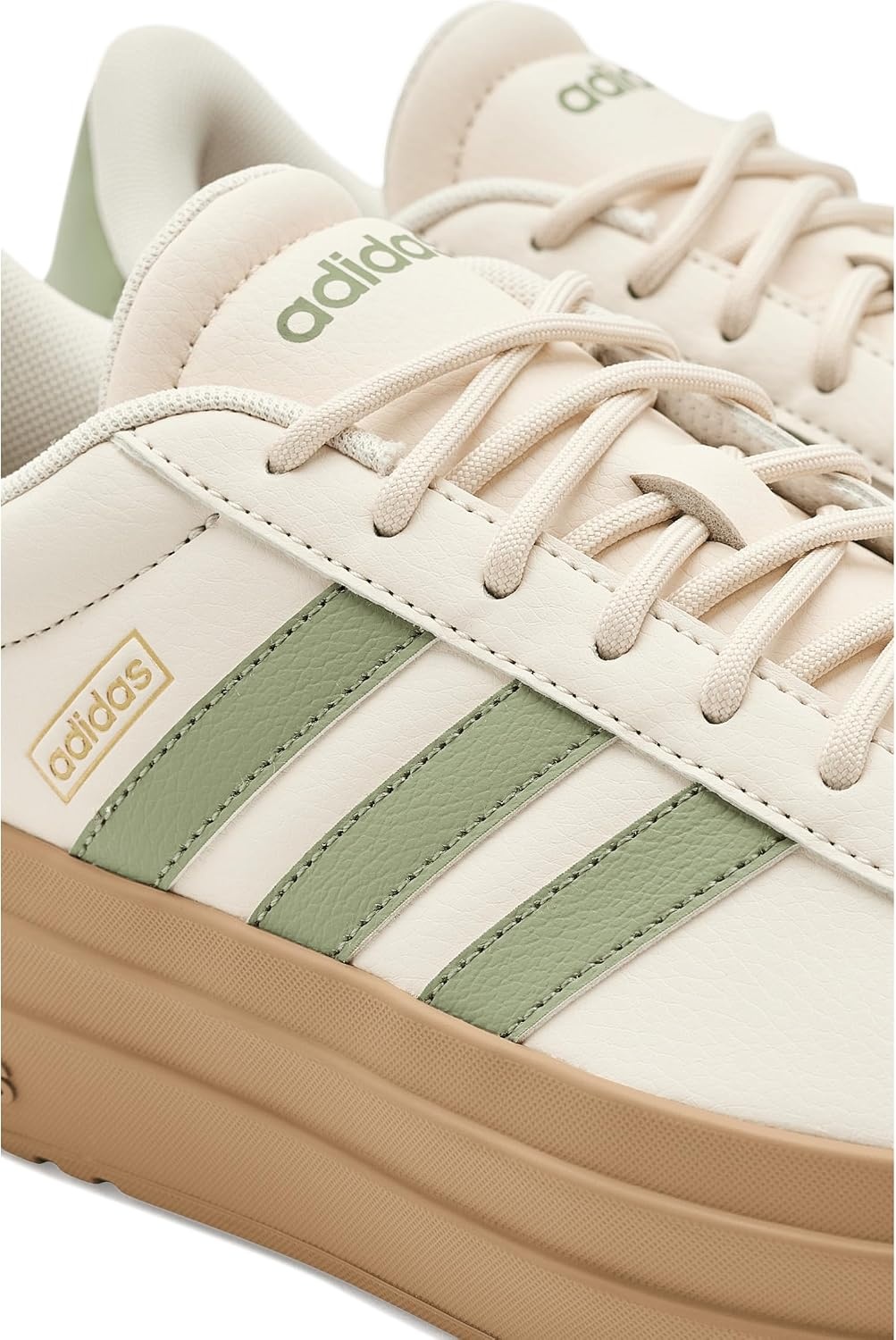 image:imageadidas Womens Vl Court Bold SneakerWonder WhiteTent GreenGold Metallic