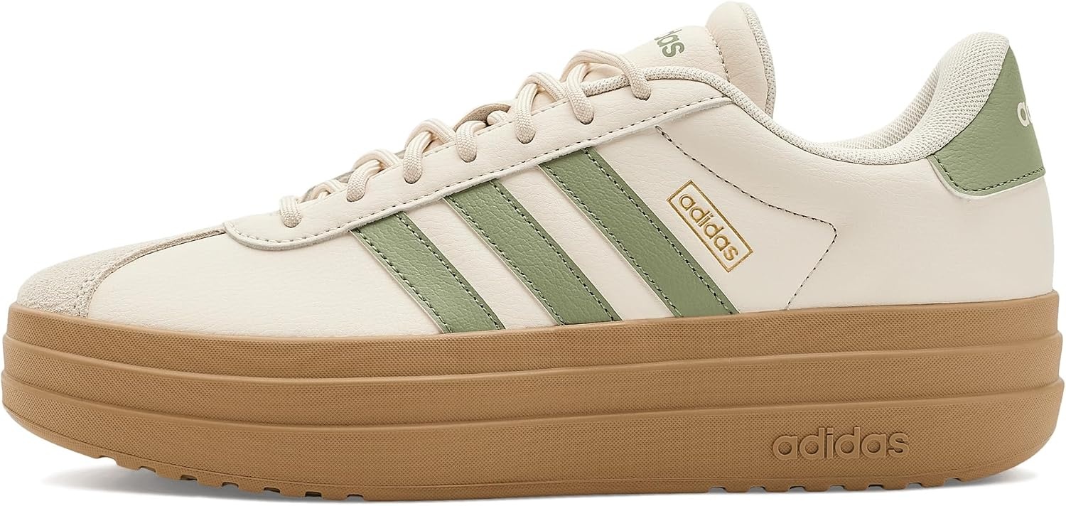 image:imageadidas Womens Vl Court Bold SneakerWonder WhiteTent GreenGold Metallic