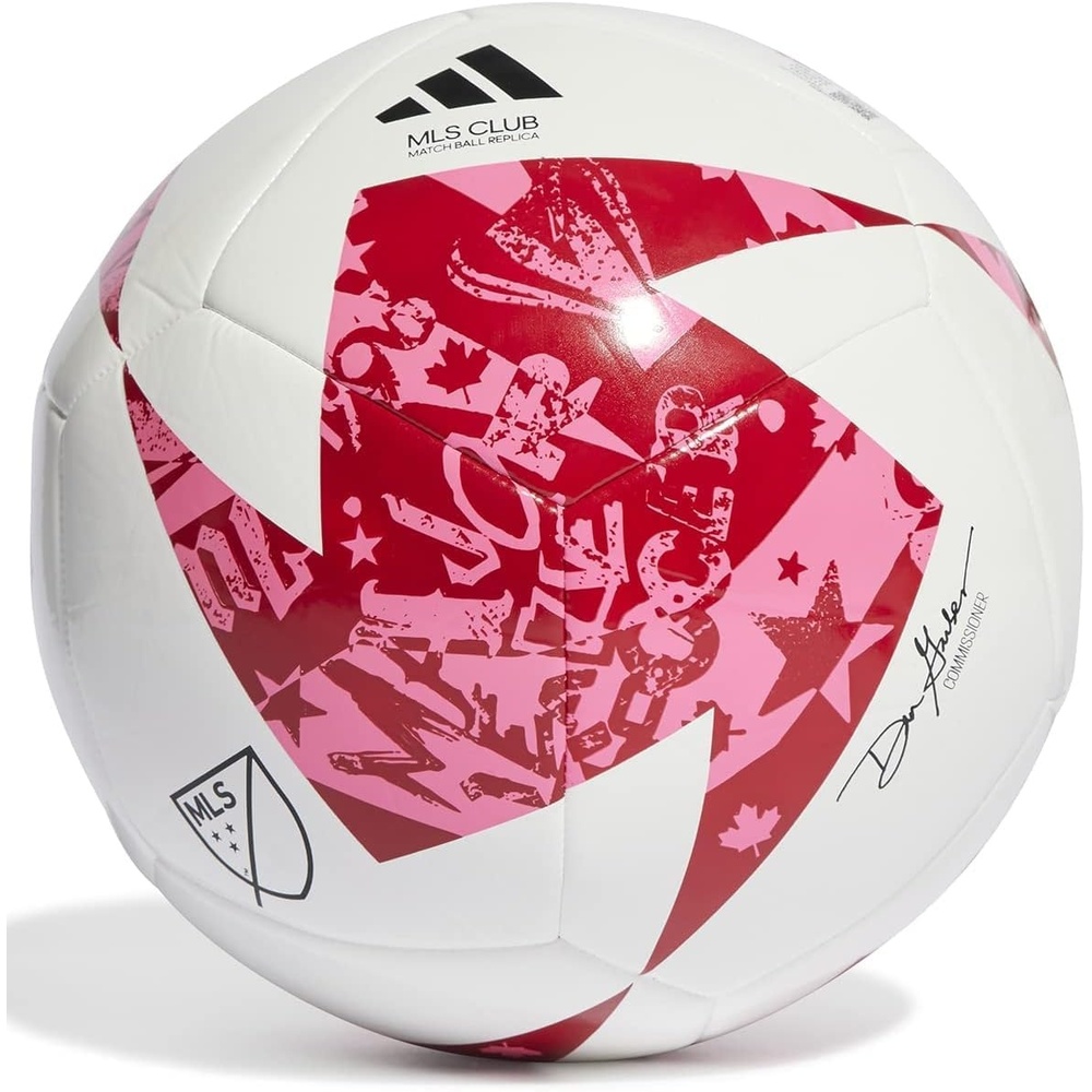 image:imageAdidas MLS Club Soccer BallWhiteRedSolar Pink