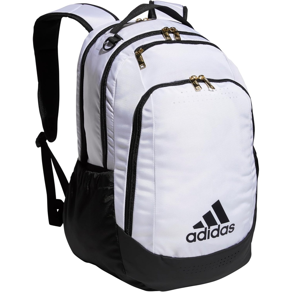 image:imageadidas Defender Sports Backpack with Shoe Compartment Soccer BagWhiteBlackGold Metallic