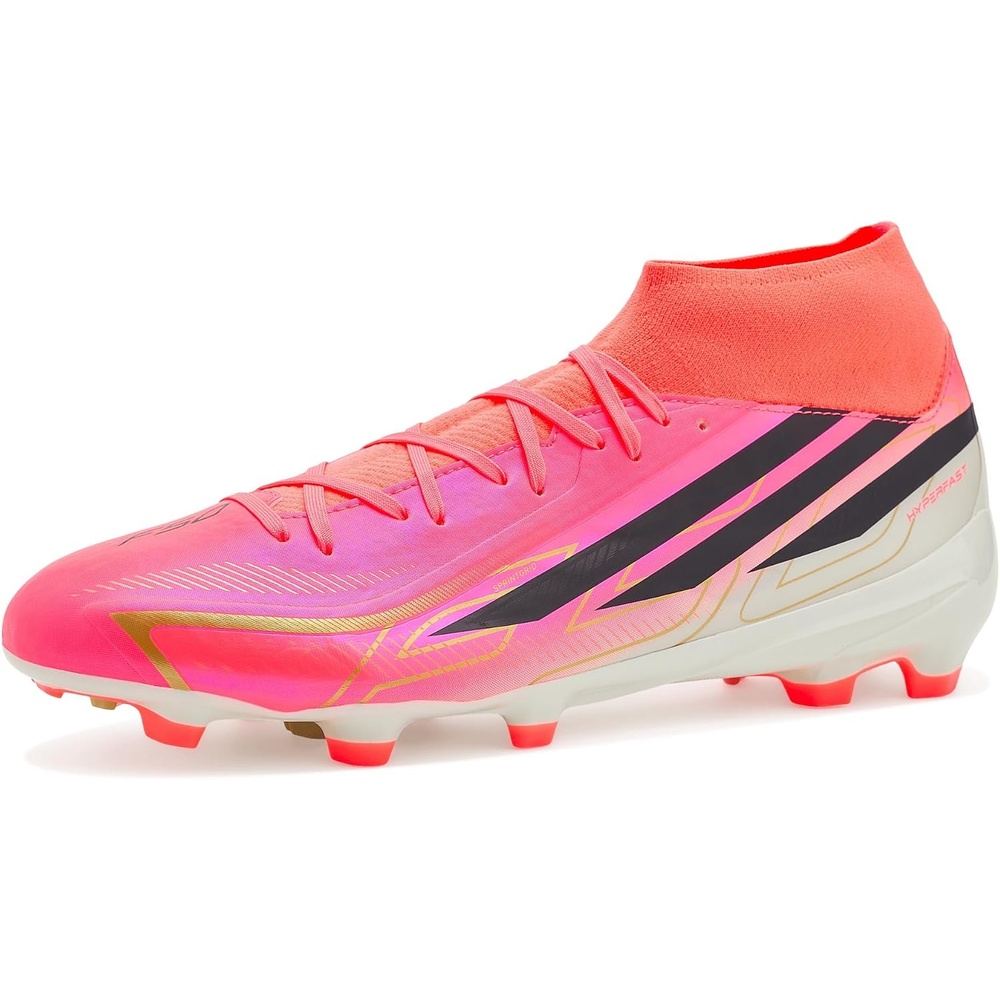 image:imageadidas F50 Hyperfast League Mid Firm Ground Soccer CleatsSolar TurboCore BlackGold Metallic