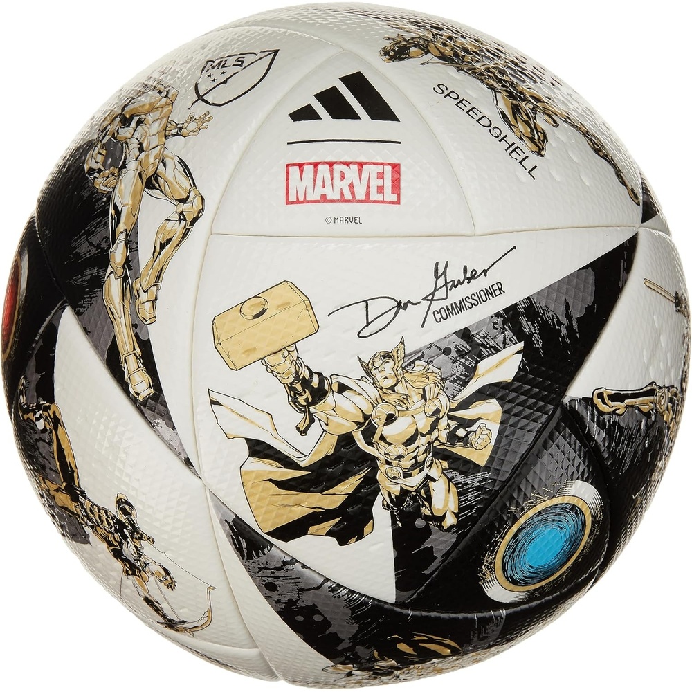 image:imageadidas MLS Pro Soccer BallBlackWhiteIron MetallicGold Metallic