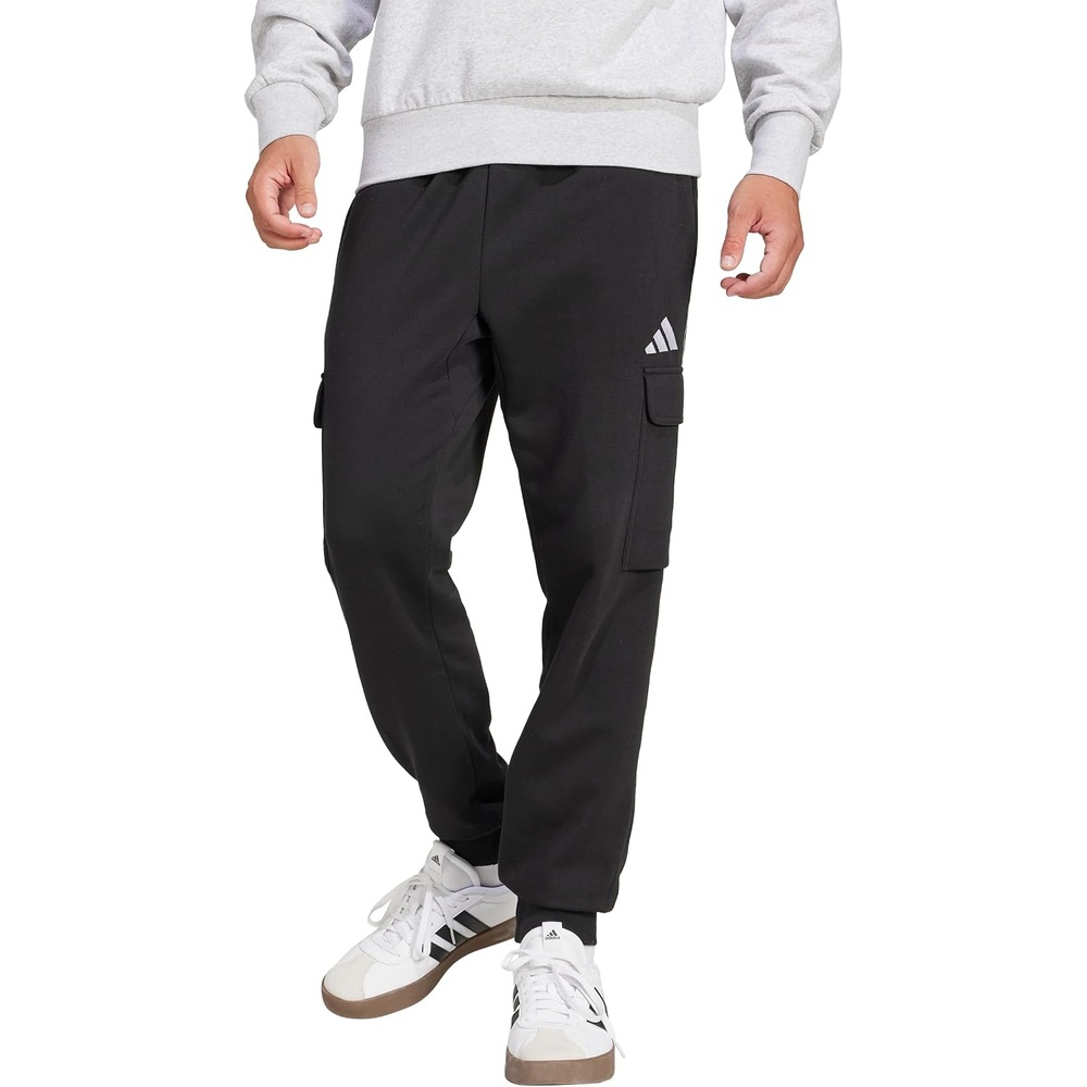 image:imageadidas Mens Essentials FeelCozy Fleece Cargo PantsBlackWhite