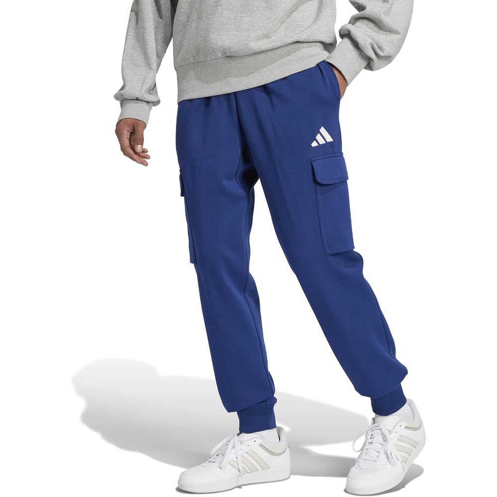 image:imageadidas Mens Essentials FeelCozy Fleece Cargo PantsDark BlueWhite