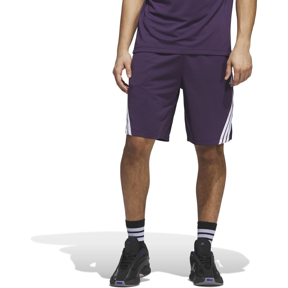 image:imageadidas Originals Mens Basketball Legends 3Stripes ShortsAurora PlumWhite