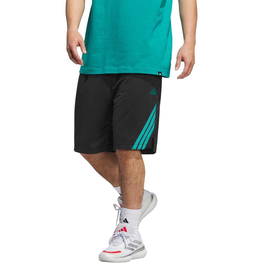 image:imageadidas Originals Mens Basketball Legends 3Stripes ShortsBlackPure Teal
