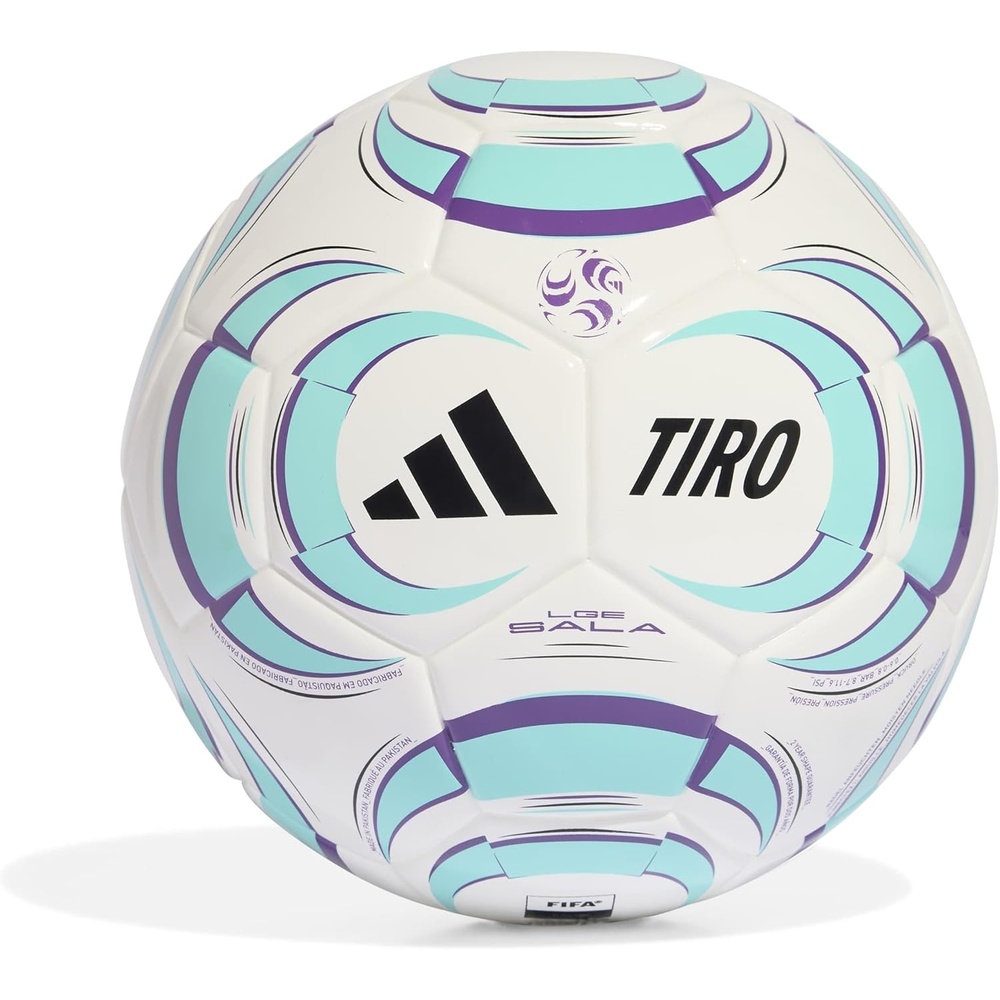 image:imageadidas Tiro Soccer BallWhiteBlackFlash AquaActive PurpleLeague Sala