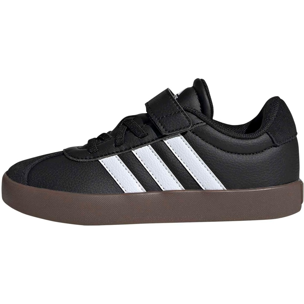 image:imageadidas UnisexKids VL Court 30 Elastic Lace BlackWhiteBlack 1