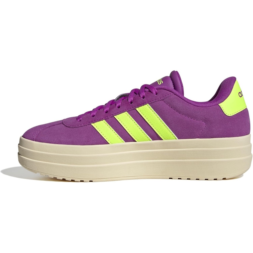 image:imageadidas Womens Vl Court Bold SneakerFlash PinkLucid LemonSilver Metallic