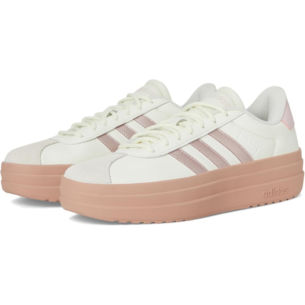 image:imageadidas Womens Vl Court Bold SneakerIvorySandy Pink MetallicSandy Pink