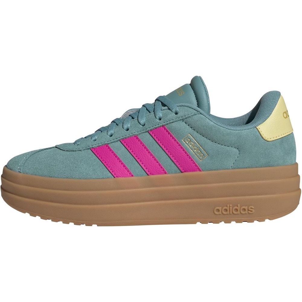 image:imageadidas Womens Vl Court Bold SneakerPowder TealShock PinkPowder Yellow