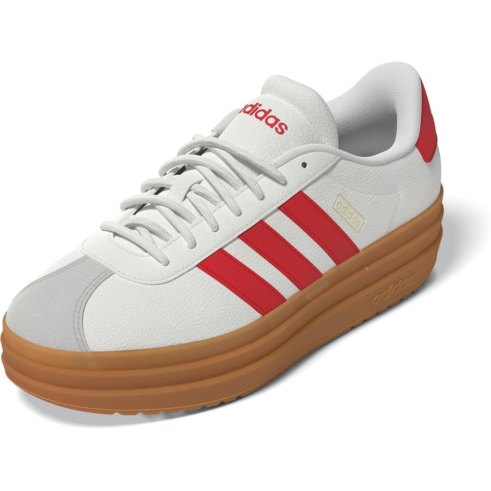 image:imageadidas Womens Vl Court Bold SneakerWhiteBetter ScarletGold Metallic