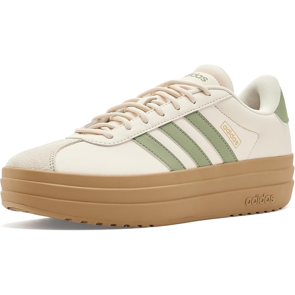 image:imageadidas Womens Vl Court Bold SneakerWonder WhiteTent GreenGold Metallic