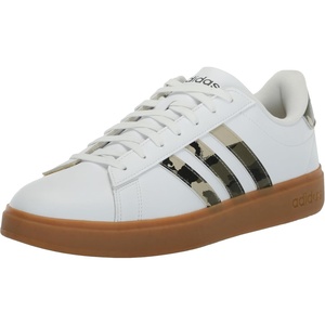 adidas Men’s Grand Court 2.0 Shoe(White/Olive Strata/Putty Grey)