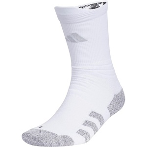 adidas Unisex 5-Star TRAXION Grip Crew Socks (1 Pair) for Training and Multiple Sports(White/Black/Clear Grey)