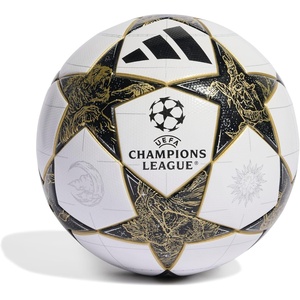 adidas Unisex-Adult UEFA Champions League Soccer Ball(White/Black/Gold Metallic)