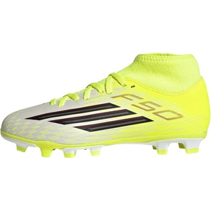 adidas Unisex-Child F50 Club Mid Firm Multi Ground Football B Sneaker(Team Solar Yellow/Black/Lucid Red)
