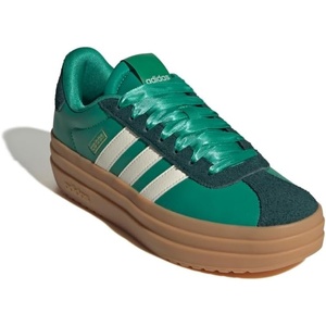adidas Women’s Vl Court Bold Sneaker(Court Green/Off White/Aurora Ivy)