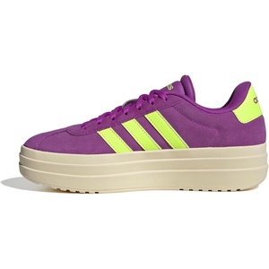 adidas Women’s Vl Court Bold Sneaker(Flash Pink/Lucid Lemon/Silver Metallic)
