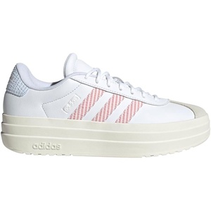 adidas Women’s Vl Court Bold Sneaker(White/Preloved Scarlet/Glow Blue)