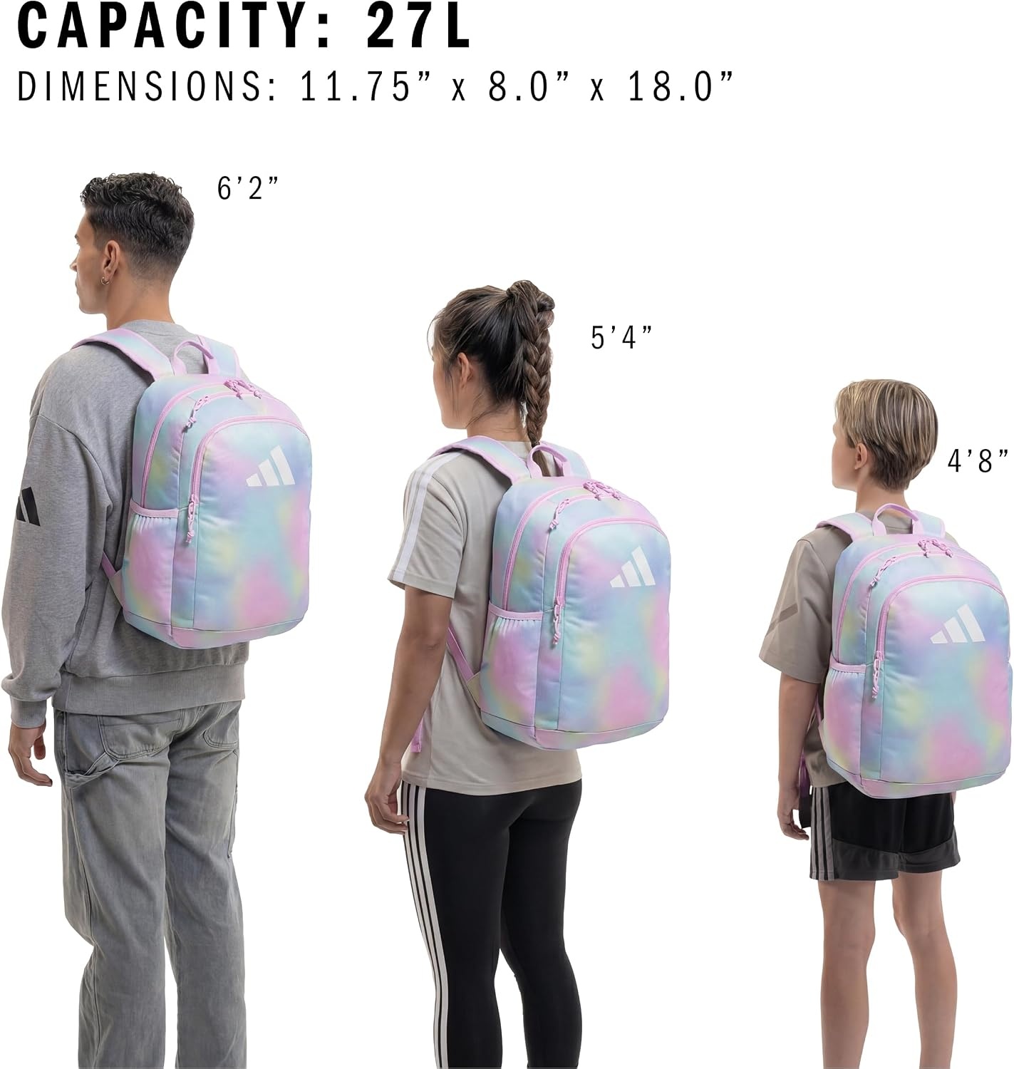 image:imageadidas Kids Affiliate Backpack School Bag for Girls and Boys 27LHalftone Gradient Bliss LilacBliss Lilac Purple
