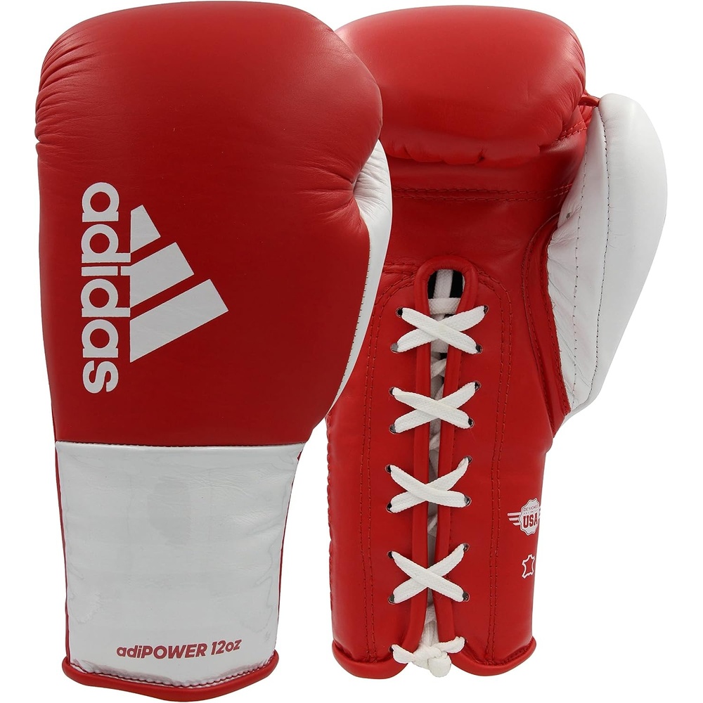 image:imageadidas AdiPower Hybrid 500 Pro Boxing and Kickboxing GlovesWHITERED