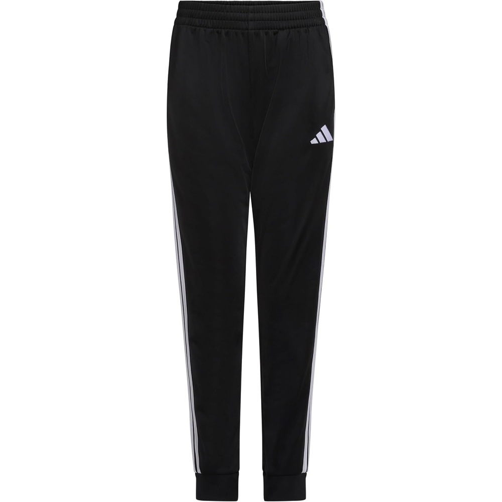 image:imageadidas Boys 3Stripe Jogger Pants  Big and Little Kids  100 Polyester Athletic Training Pants with Elastic WaistbandBlack
