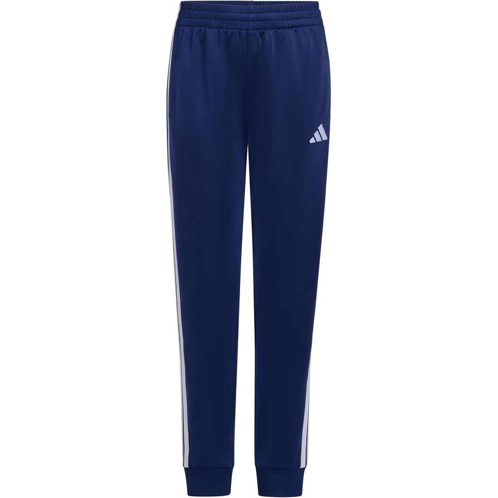 image:imageadidas Boys 3Stripe Jogger Pants  Big and Little Kids  100 Polyester Athletic Training Pants with Elastic WaistbandDark Blue